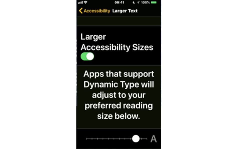 Iphone accessibility screenshot Larger text size